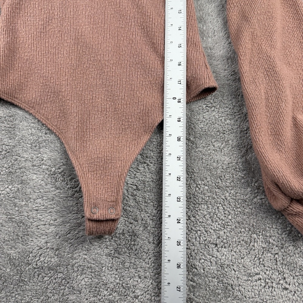Vtg Abercrombie & Fitch Soft Cozy Sweater Bodysuit Womens XS Brown V-Neck - Picture 4 of 16